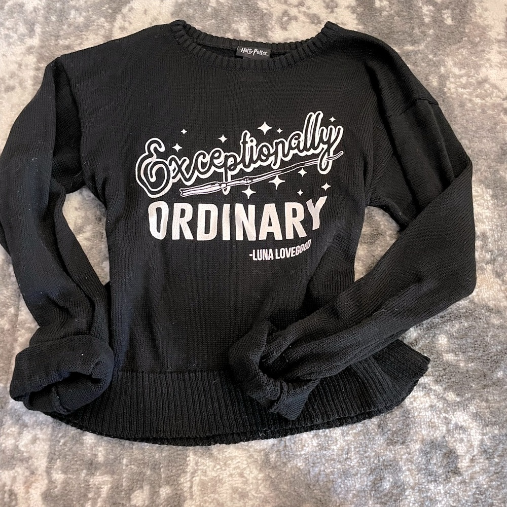 “Exceptionally Ordinary” Luna Lovegood Harry Potter black sweater